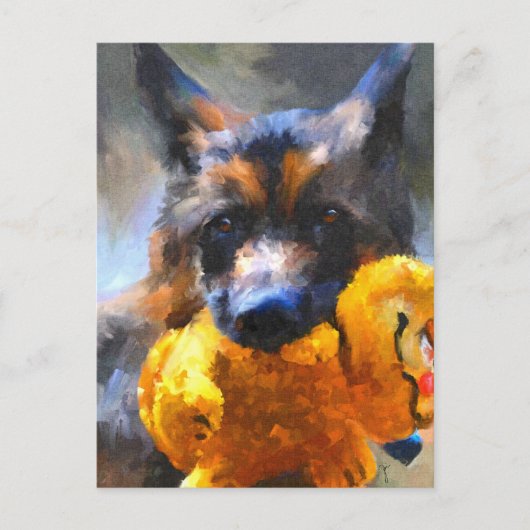 Carte Postale My Yellow Friend German Shepherd Postcard (Devant)