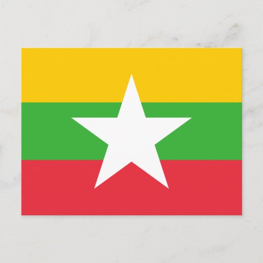Carte Postale Myanmar / Drapeau birman, Drapeau du Myanmar / Bir (Devant)