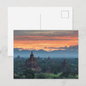 Carte Postale Myanmar, lever de soleil à Bagan (Devant / Derrière)
