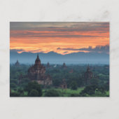 Carte Postale Myanmar, lever du soleil de Bagan (Devant)