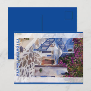 Carte Postale Myconos café tasse