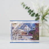 Carte Postale Myconos café tasse (Debout devant)