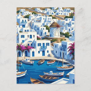 Carte Postale Mykonos Grèce Cyclades Voyage Rue