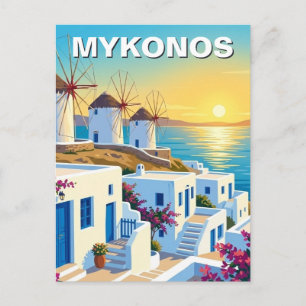 Carte Postale Mykonos Grèce Cyclades Voyage Rue