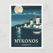Carte Postale Mykonos Grèce Vintage célèbre Travel Place (Devant)