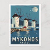 Carte Postale Mykonos Grèce Vintage célèbre Travel Place (Devant)