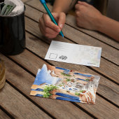 Carte postale Mykonos Grèce Watercolor