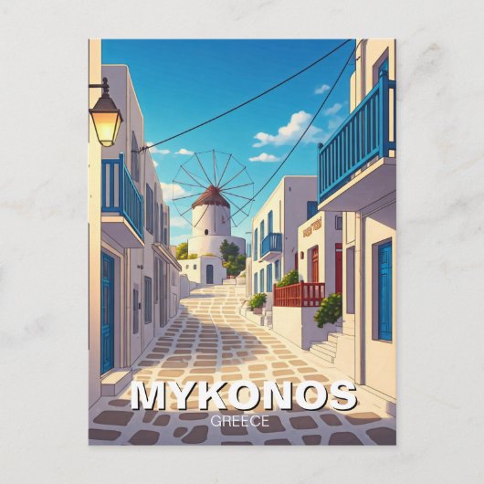 Carte Postale Mykonos Path Grèce Cyclades Travel (Devant)