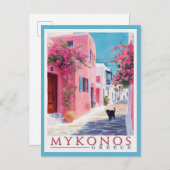 Carte Postale Mykonos vintage, Grèce (Devant / Derrière)