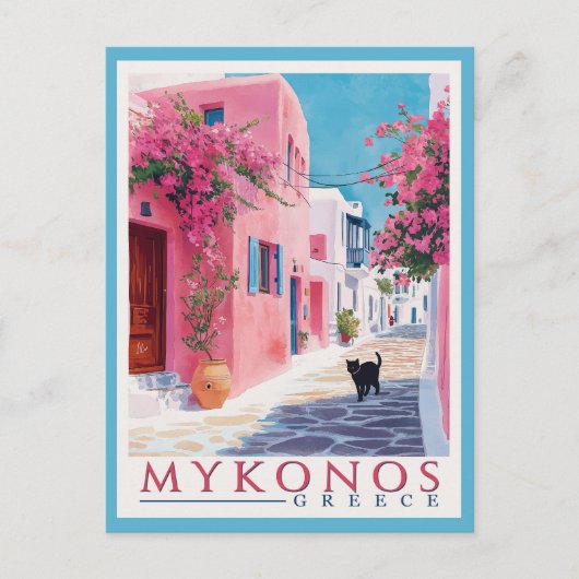 Carte Postale Mykonos vintage, Grèce (Devant)