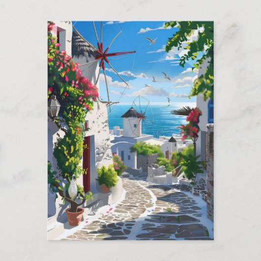 Carte Postale Mykonos Vue sur la mer (Devant)