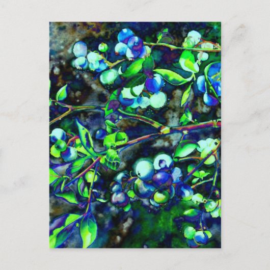Carte Postale Myrtille - teinte verte (Devant)