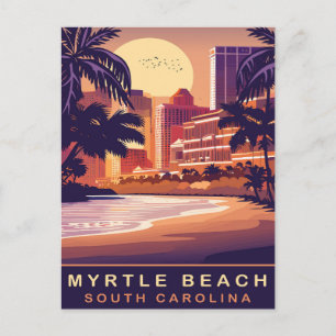 Carte Postale Myrtle Beach, Coucher de soleil, Caroline du Sud,