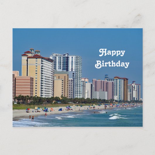 Carte Postale Myrtle Beach Hôtels Photo Anniversaire (Devant)