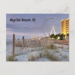 Carte Postale Myrtle Beach, Plage de Caroline du Sud en soirée