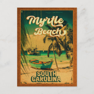 Carte Postale Myrtle Beach South Carolina Retro Sunset Souvenir