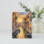 Carte Postale Mystérieusement beau coucher de soleil à Venise (Debout devant)