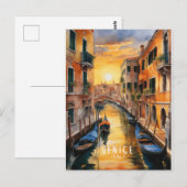 Carte Postale Mystérieusement beau coucher de soleil à Venise (Devant / Derrière)
