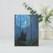 Carte Postale Mystérieux Chevalier Noir dans la Forêt Lune (Debout devant)