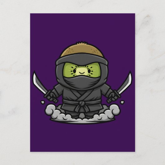 Carte Postale Mysterious Kage Kiwi Shadow Ninja Illustration (Devant)