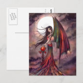 Carte Postale Mystic Automne Vampire Halloween Fairy Imaginaire  (Devant / Derrière)