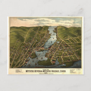 Carte Postale Mystic Connecticut en 1879