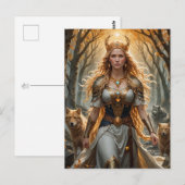 Carte Postale Mystical Freyja Norse Goddess - Nors (Devant / Derrière)