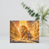 Carte Postale Mystical Leo Zodiac in Fiery Fantasy Scene (Debout devant)