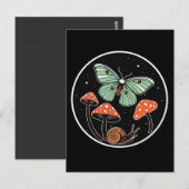 Carte Postale Mystical Moth with Mushrooms and Snail (Devant / Derrière)