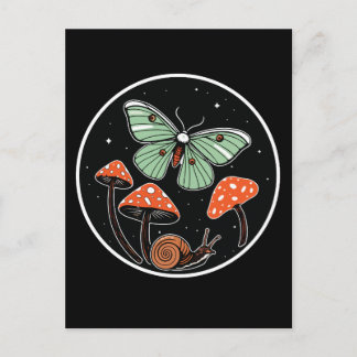 Carte Postale Mystical Moth with Mushrooms and Snail