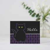 Carte postale mystique de chat noir (Debout devant)