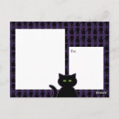 Carte postale mystique de chat noir (Dos)