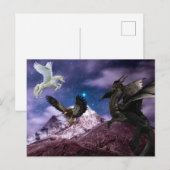 Carte Postale Mythologie Dragon Griffin Unicorne Pegasus (Devant / Derrière)