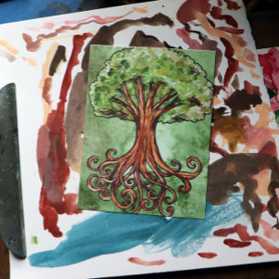 Carte Postale Mythologie norse de l'arbre Yggdrasil