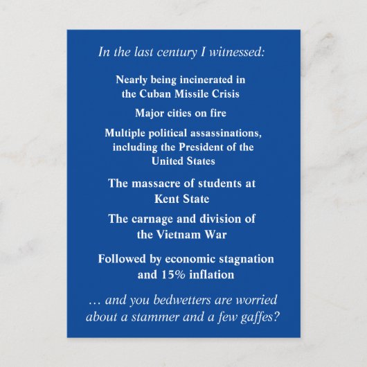 Carte Postale N’ayez pas peur de soutenir Joe Biden (Devant)