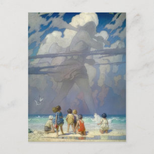 Carte Postale N.C. Wyeth Le Géant 1923 Illustration Vintage