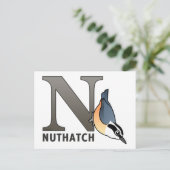 Carte Postale N est pour Nuthatch (Debout devant)