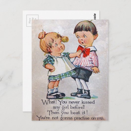 Carte Postale N'a jamais embrassé une fille ? (Devant / Derrière)
