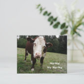 Carte Postale Na Na! Vache Drôle Tire la Langue (Debout devant)