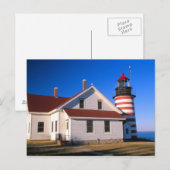 Carte Postale NA, USA, Maine. Phare de West Quoddy près de (Devant / Derrière)