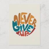 Carte Postale N'abandonnez jamais - Message Motivationnel mignon (Devant)