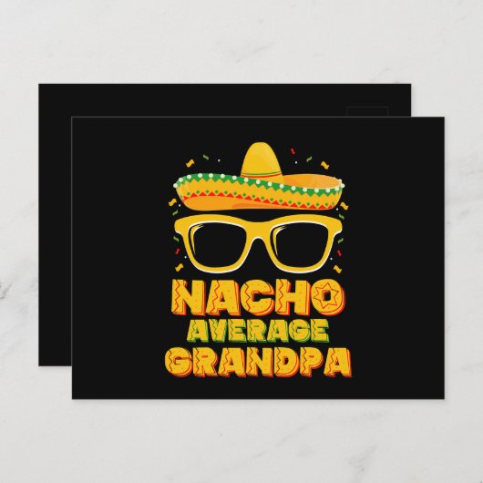Carte Postale Nacho Moyenne Famille Grandpa Cinco De Mayo (Devant / Derrière)