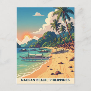 Carte Postale Nacpan Beach Philippines Travel