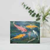 Carte Postale Nage Koi Fish Art (Debout devant)