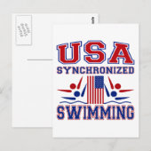 Carte Postale Nage synchronisée USA (Devant / Derrière)