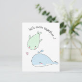 Carte Postale Nageons ensemble... ! Baleines - Valentines (Debout devant)