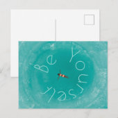 Carte Postale nager dans l'océan bleu personnalisé (Devant / Derrière)