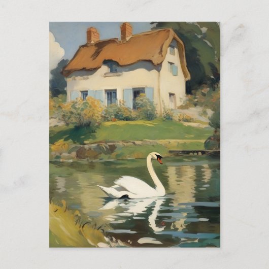 Carte Postale Nager dans un étang (Devant)