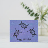 Carte Postale Nager Tortues de mer Joyeux anniversaire (Debout devant)