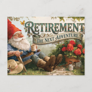 Carte Postale Nain de jardin pour la prochaine aventure de retra